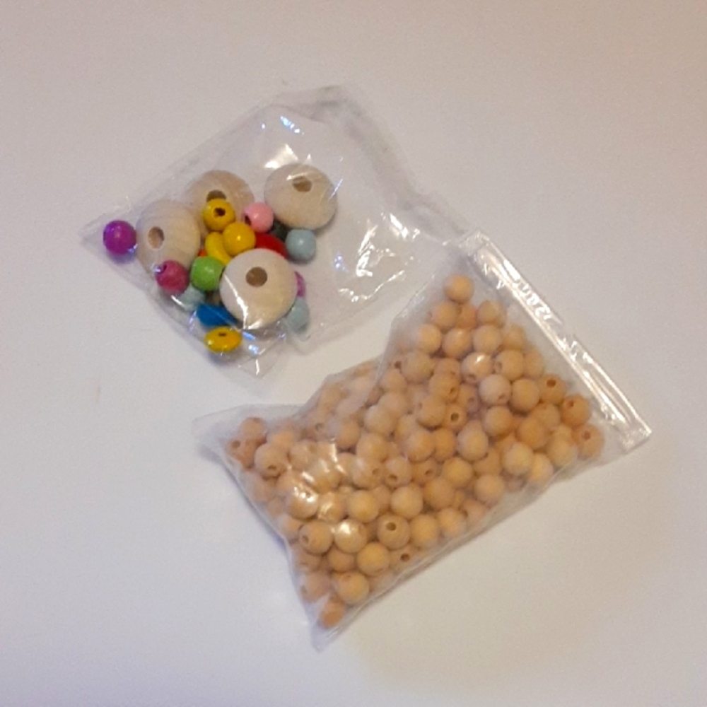 Assorted Colorful and Natural Wooden Beads